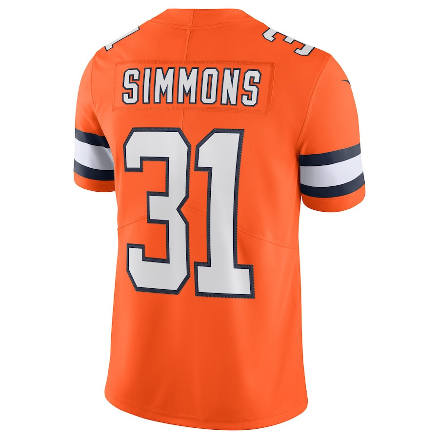 Justin Simmons 31 Denver Broncos Alternate Vapor Limited Jersey - Orange