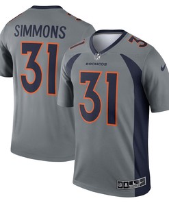 Justin Simmons 31 Denver Broncos Inverted Legend Jersey - Gray