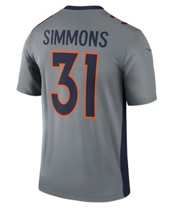 Justin Simmons 31 Denver Broncos Inverted Legend Jersey - Gray