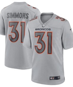 Justin Simmons 31 Denver Broncos Men Atmosphere Fashion Game Jersey - Gray