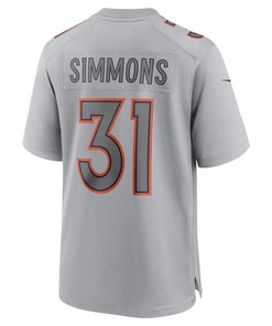Justin Simmons 31 Denver Broncos Men Atmosphere Fashion Game Jersey - Gray