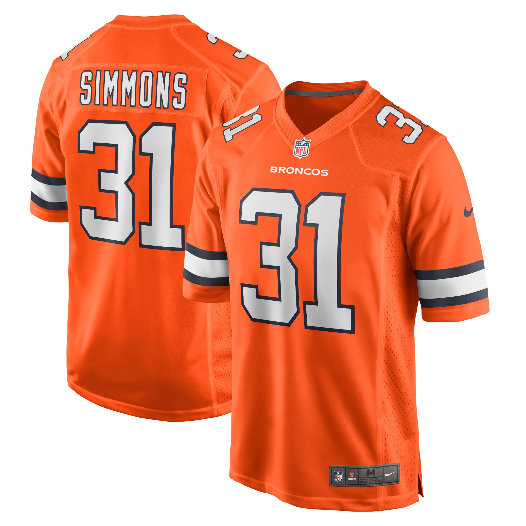 Justin Simmons Denver Broncos Alternate Game Jersey - Orange Nfl