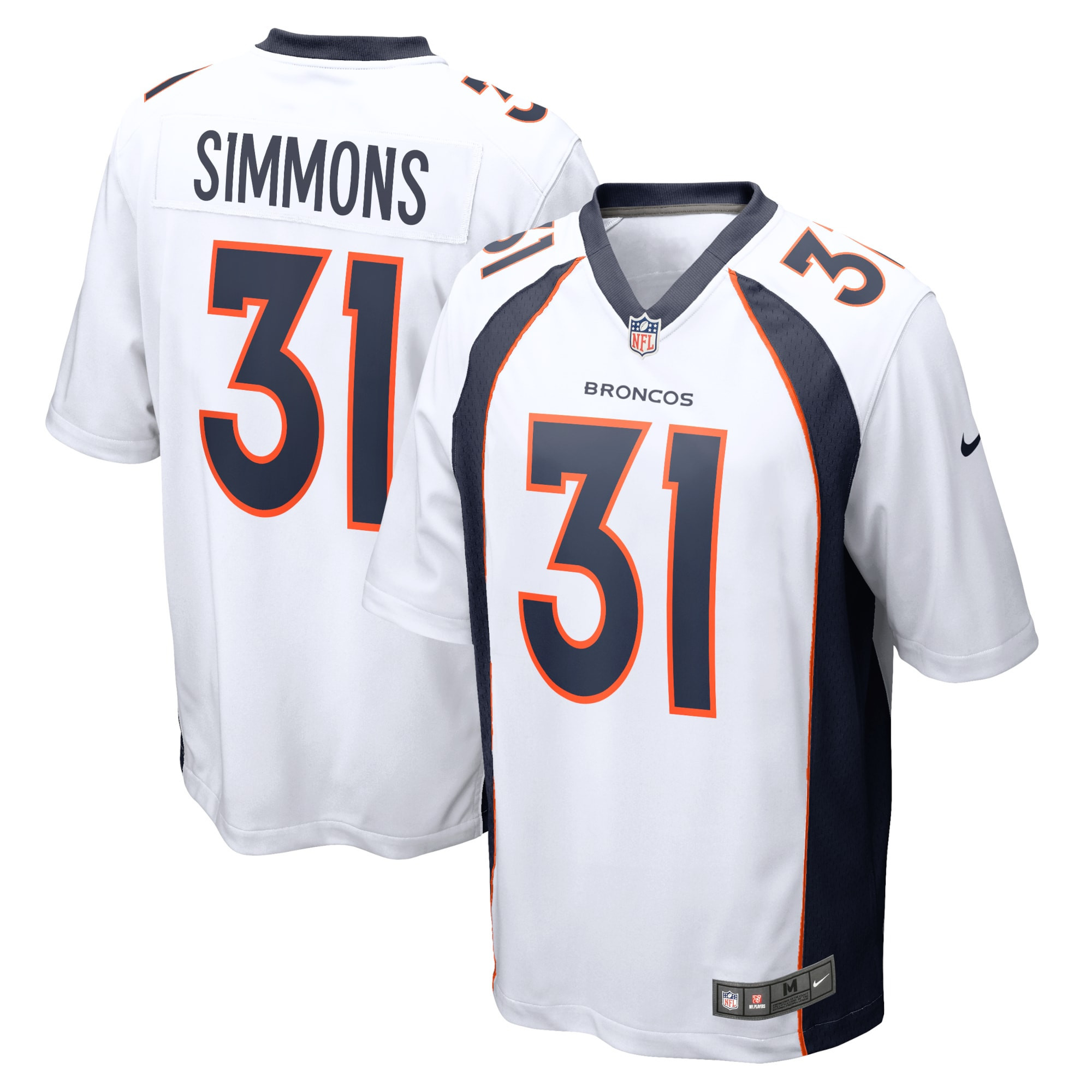 Justin Simmons Denver Broncos Game Jersey White Nfl
