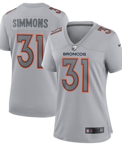 Justin Simmons Denver Broncos Womens Atmosphere Fashion Game Jersey - Gray Nfl