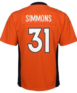 Justin Simmons Denver Broncos Youth Game Jersey - Orange