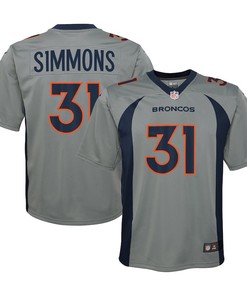 Justin Simmons Denver Broncos Youth Inverted Game Jersey - Gray