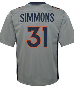 Justin Simmons Denver Broncos Youth Inverted Game Jersey - Gray