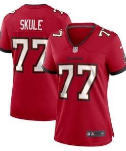 Justin Skule 77 Tampa Bay Buccaneers Women's Home Game Player Jersey - Red