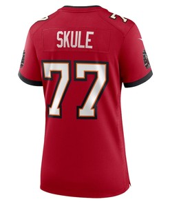 Justin Skule 77 Tampa Bay Buccaneers Women's Home Game Player Jersey - Red