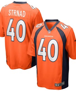 Justin Strnad Denver Broncos Game Jersey - Orange Nfl