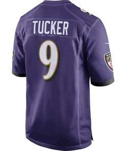 Justin Tucker 9 Baltimore Ravens Game Jersey - Purple