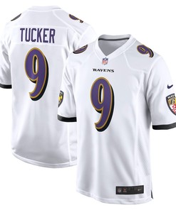 Justin Tucker 9 Baltimore Ravens Game Jersey - White