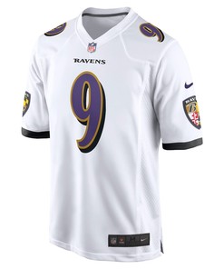 Justin Tucker 9 Baltimore Ravens Game Jersey - White