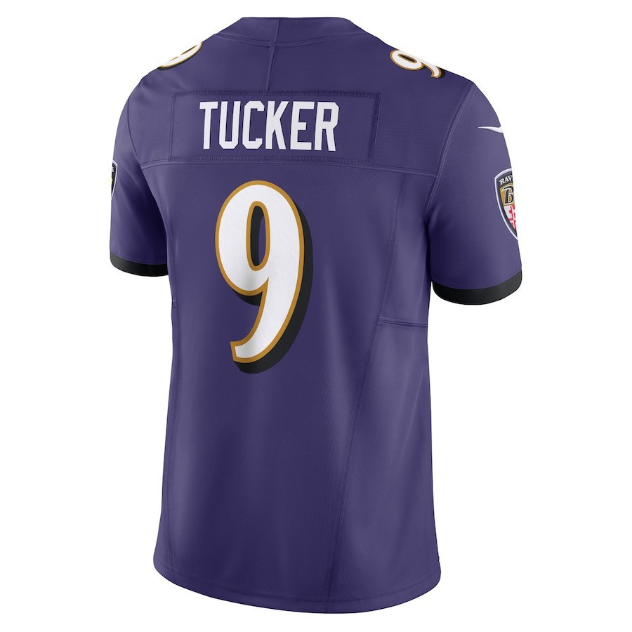 Justin Tucker 9 Baltimore Ravens Vapor F.U.S.E. Limited Jersey - Purple