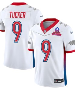 Justin Tucker 9 Ravens Pro Bowl 2023 Patch Men Jersey - White