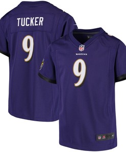 Justin Tucker Baltimore Ravens Nike Girls Youth Game Jersey - Purple
