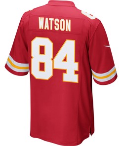 Justin Watson 84 Kansas City Chiefs Super Bowl LVII Champions 3 Stars Men Game Jersey - Red