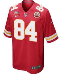 Justin Watson 84 Kansas City Chiefs Super Bowl LVII Champions 3 Stars Men Game Jersey - Red