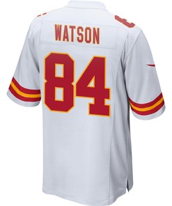 Justin Watson 84 Kansas City Chiefs Super Bowl LVII Champions 3 Stars Men Game Jersey - White