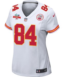 Justin Watson 84 Kansas City Chiefs Super Bowl LVII Champions 3 Stars Women Game Jersey - White