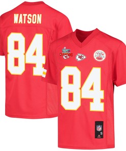 Justin Watson 84 Kansas City Chiefs Super Bowl LVII Champions 3 Stars Youth Game Jersey - Red