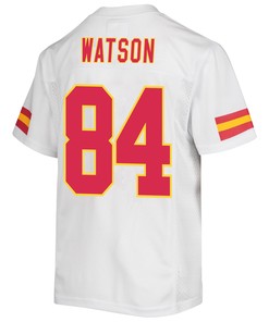 Justin Watson 84 Kansas City Chiefs Super Bowl LVII Champions 3 Stars Youth Game Jersey - White