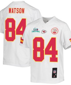 Justin Watson 84 Kansas City Chiefs Super Bowl LVII Champions Youth Game Jersey - White
