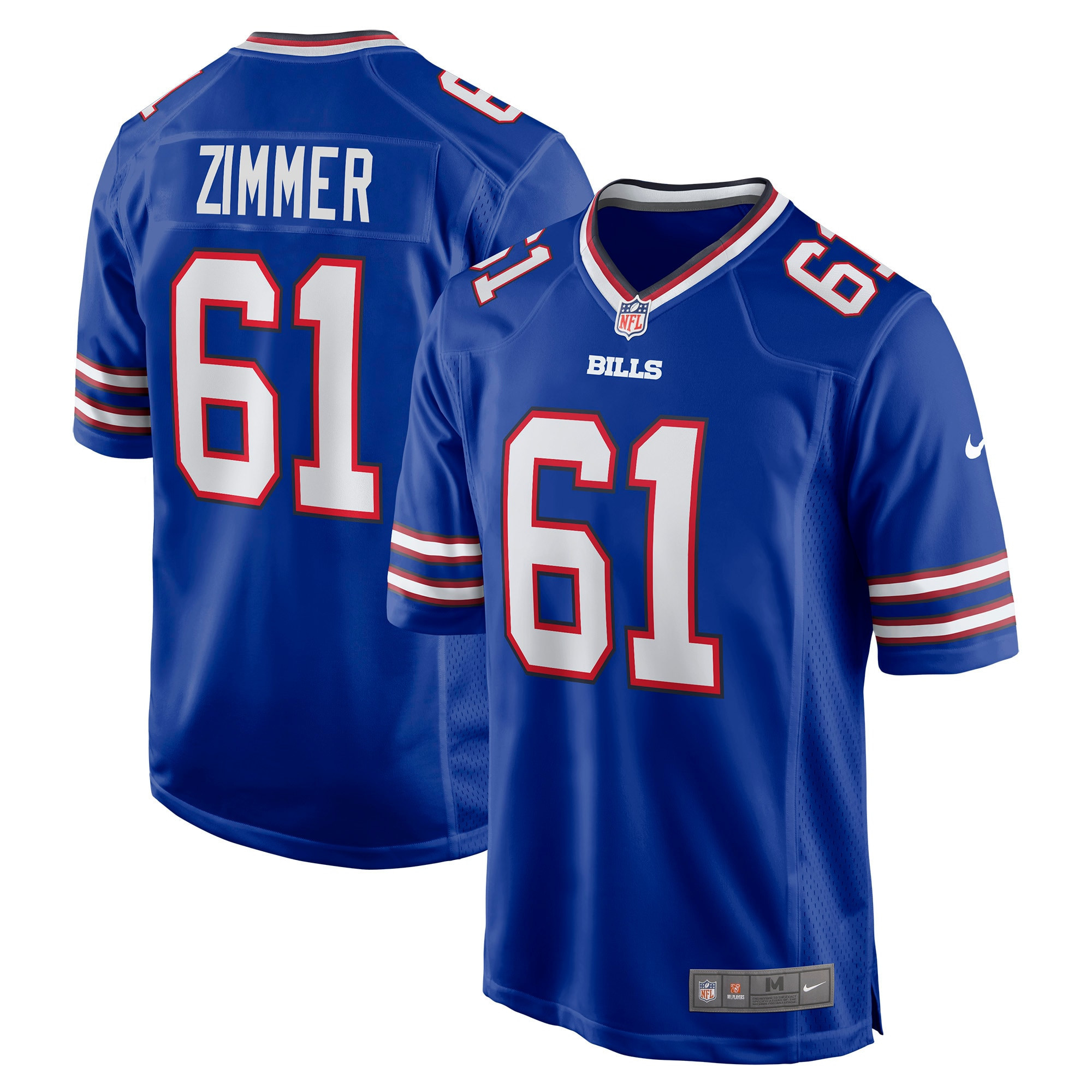 Justin Zimmer Buffalo Bills Game Player Jersey - Royal Nfl