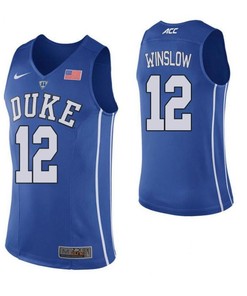Justise Winslow 12 Duke Blue Devils Elite Basketball Men Jersey - Blue