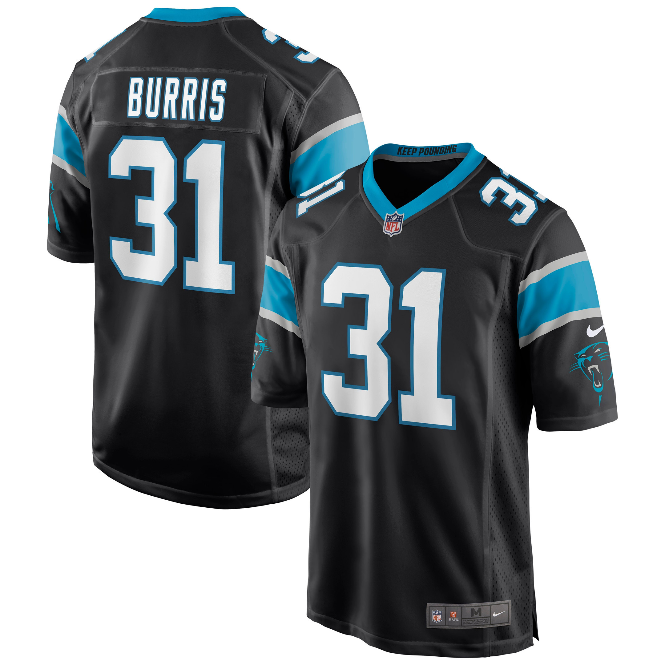 Juston Burris Carolina Panthers Game Jersey - Black Nfl