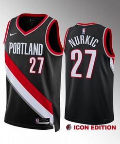 Jusuf Nurkic 27 Portland Trail Blazers 2022-23 Icon Edition Black Jersey