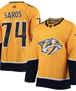 Juuse Saros Nashville Predators Adidas Home Authentic Player Jersey - Gold Nhl