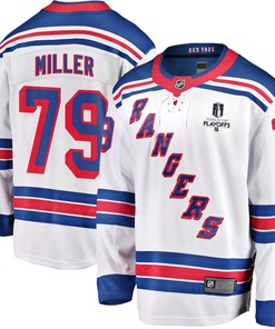 K'Andre Miller 79 New York Rangers Stanley Cup 2023 Playoffs Patch Away Breakaway Men Jersey - White