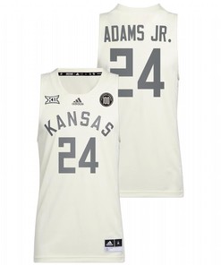 K.J. Adams Jr. 24 White Kansas Jayhawks 2022 College Basketball Reverse Retro Jersey