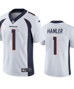 K.J. Hamler 1 Denver Broncos White Vapor Limited Jersey
