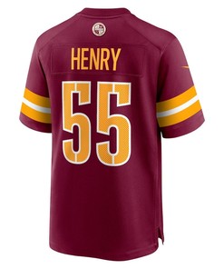K.J. Henry 55 Washington Commanders Team Game Jersey - Burgundy