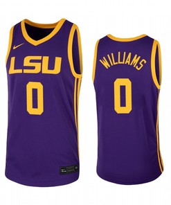 KJ Williams 0 LSU Tigers Purple Jersey 2022-23 College Basketball