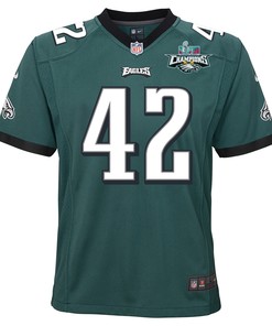 K'Von Wallace 42 Philadelphia Eagles Super Bowl LVII Champions 2 Stars 2 Stars Youth Game Jersey - Black