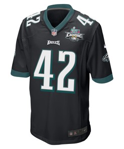 K'Von Wallace 42 Philadelphia Eagles Super Bowl LVII Champions 2 Stars Men Game Jersey - Black