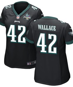 K'Von Wallace 42 Philadelphia Eagles Super Bowl LVII Champions 2 Stars Women Game Jersey - Black