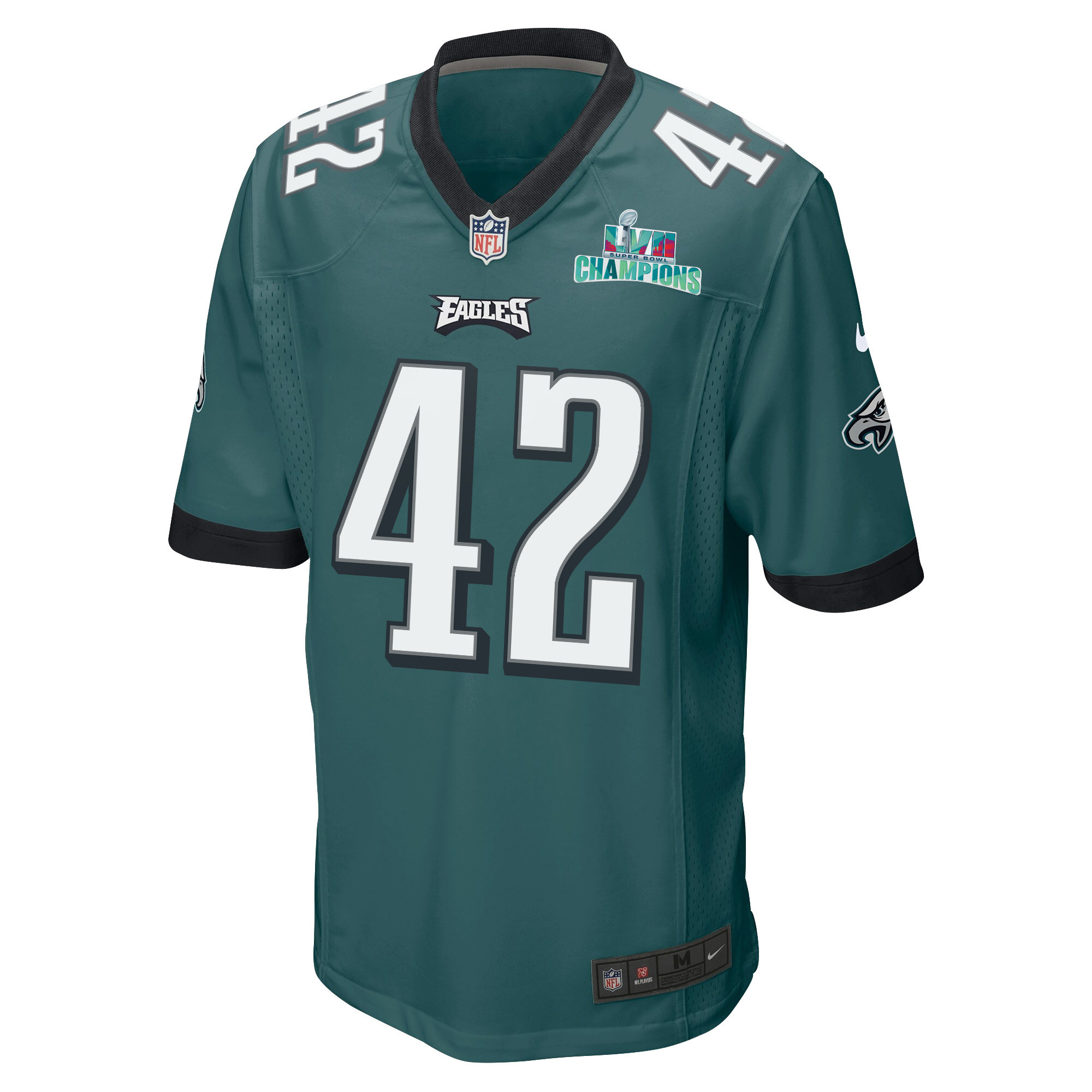 K'Von Wallace 42 Philadelphia Eagles Super Bowl LVII Champions Men Game Jersey - Midnight Green