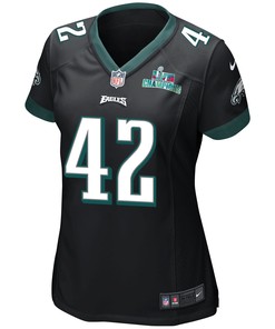 K'Von Wallace 42 Philadelphia Eagles Super Bowl LVII Champions Women Game Jersey - Black