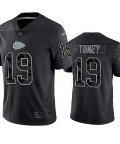Kadarius Toney 19 Kansas City Chiefs Black Reflective Limited Jersey - Men