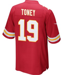 Kadarius Toney 19 Kansas City Chiefs Super Bowl LVII Champions 3 Stars Men Game Jersey - Red