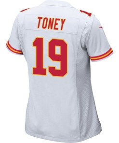 Kadarius Toney 19 Kansas City Chiefs Super Bowl LVII Champions 3 Stars Women Game Jersey - White