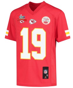 Kadarius Toney 19 Kansas City Chiefs Super Bowl LVII Champions 3 Stars Youth Game Jersey - Red