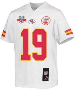 Kadarius Toney 19 Kansas City Chiefs Super Bowl LVII Champions 3 Stars Youth Game Jersey - White