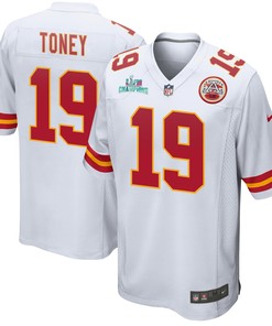 Kadarius Toney 19 Kansas City Chiefs Super Bowl LVII Champions Men Game Jersey - White