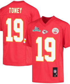 Kadarius Toney 19 Kansas City Chiefs Super Bowl LVII Champions Youth Game Jersey - Red