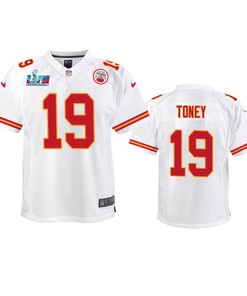Kadarius Toney 19 Kansas City Chiefs Super Bowl LVII Game Jersey - Youth White